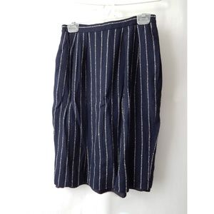 Jones New York Navy & White Pinstripe Skirt